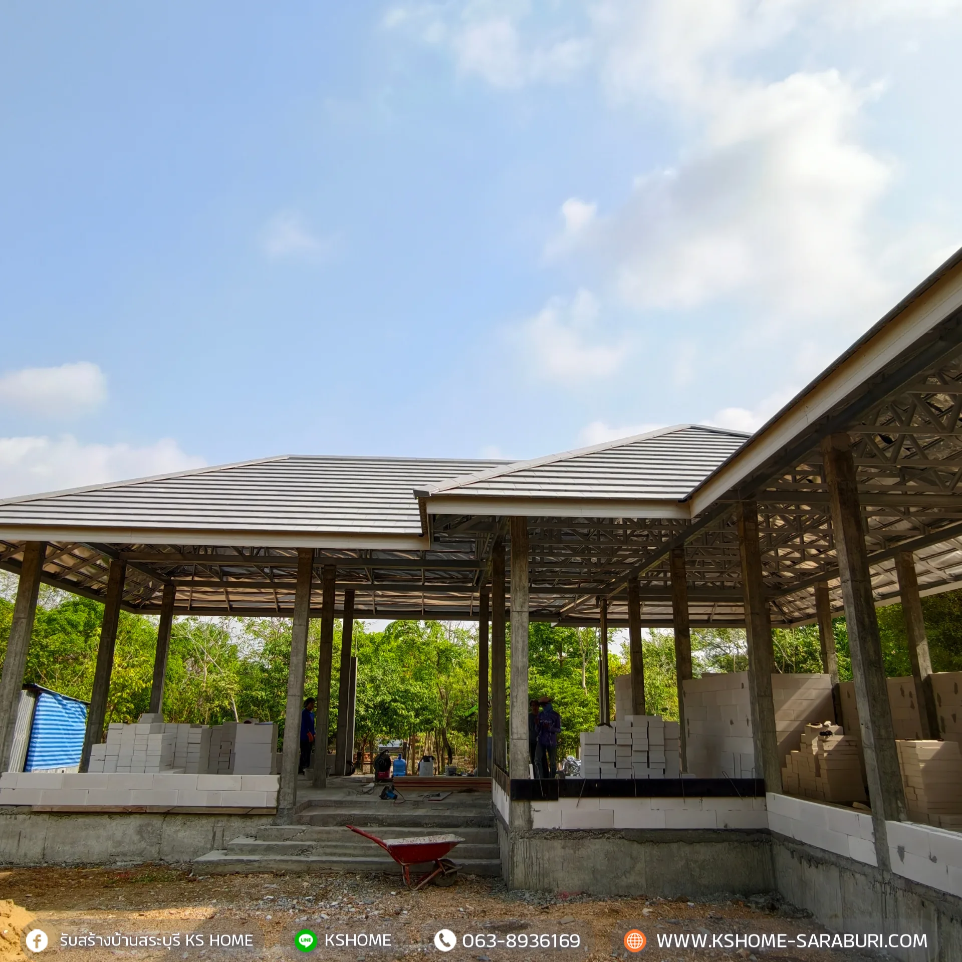 อัพเดทงาน: บ้านคุณนุจิรา โครงสร้างหลังคา