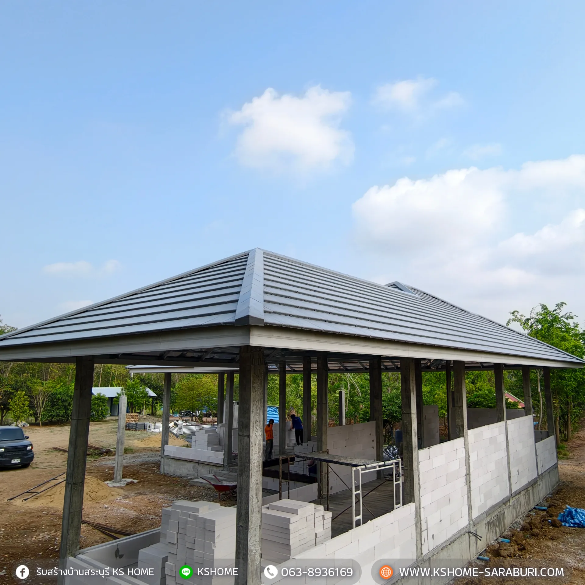 อัพเดทงาน: บ้านคุณนุจิรา โครงสร้างหลังคา