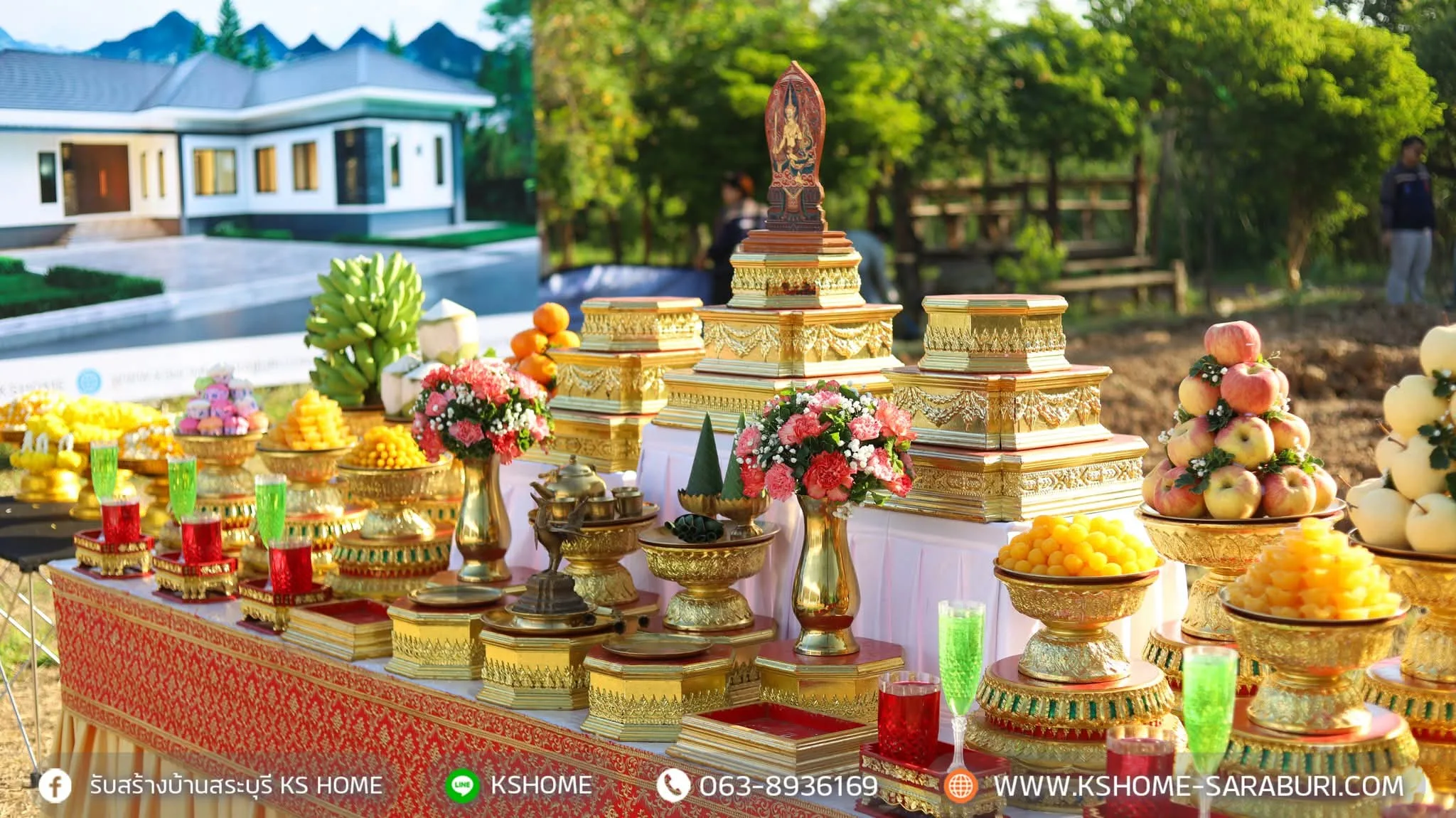 พิธีลงเสาเอก ลงเสาเอกบ้านคุณนุจิรา